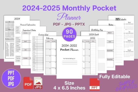2024-2025 Monthly Pocket Planner Design