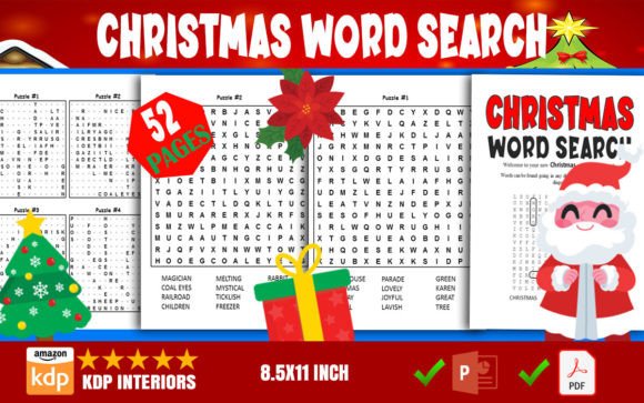 Christmas Word Search for Adults and Kids