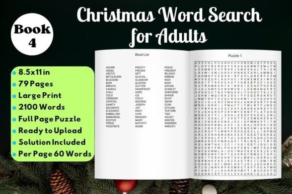 Christmas Word Search Puzzle Book: Large Print KDP Interiors