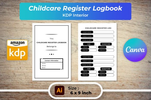 Designing with Childcare Register Log Book KDP Interior