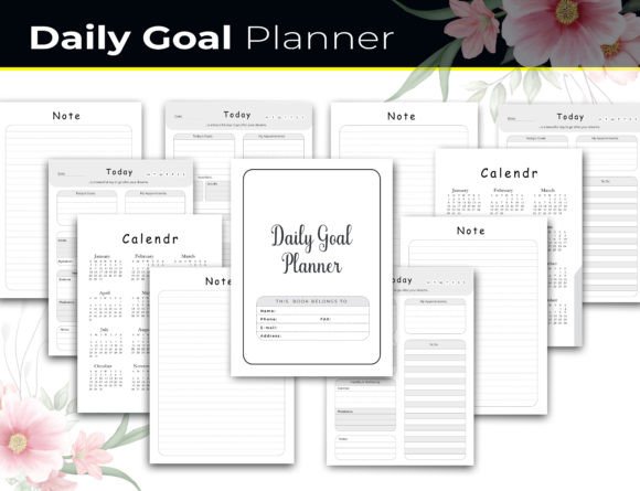 Editable Daily Goal Planner KDP Interior