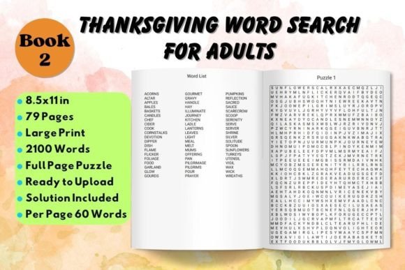 Finding Calm in the Chaos with Thanksgiving Word Search for Adults 2