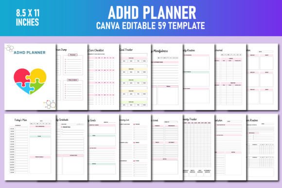 Getting Things Done When Your Brain Won’t Cooperate: A Closer Look at the ADHD Planner for Adults Canva KDP