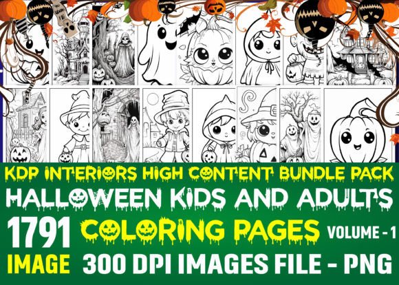 Halloween Kids Adults Book Bundle: 1791 High-Resolution Pages