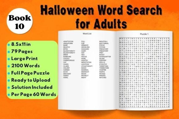 Halloween Word Search Puzzle Book 10 for KDP Publishers