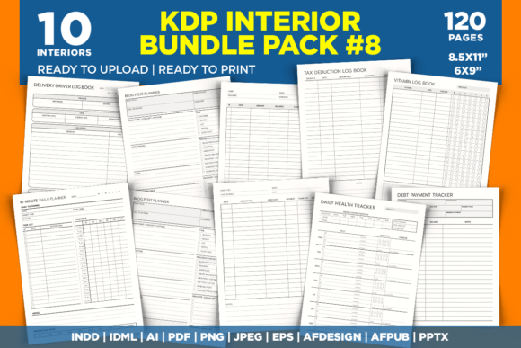 KDP Interior Bundle Pack 8: Profitable, Print-Ready Templates to Grow Your Low-Content Publishing Business