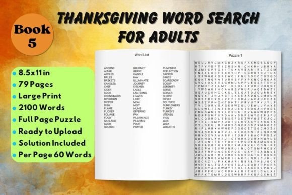 Thanksgiving Word Search for Adults 5