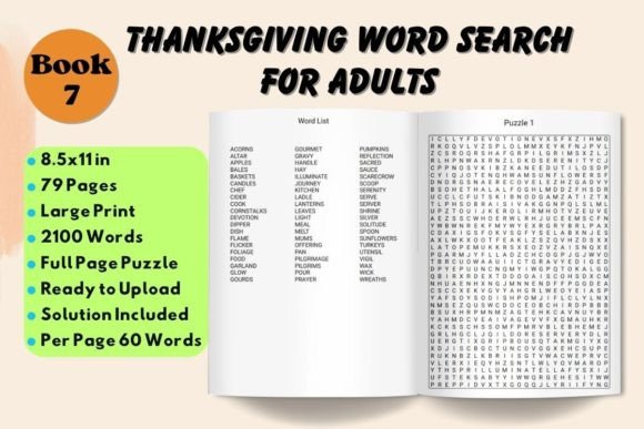 Thanksgiving Word Search for Adults 7: A Strategic KDP Interior for Thoughtful Publishing