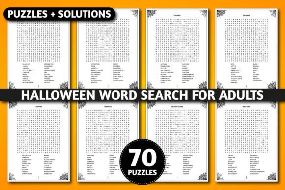 The 70 Halloween Word Search Pages Book: A Complete Puzzle Experience for Adults